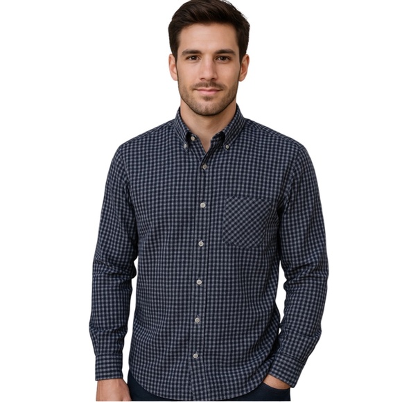 Ben Sherman Black and White Long Sleeve Button Down Shirt SZ M - Picture 1 of 14